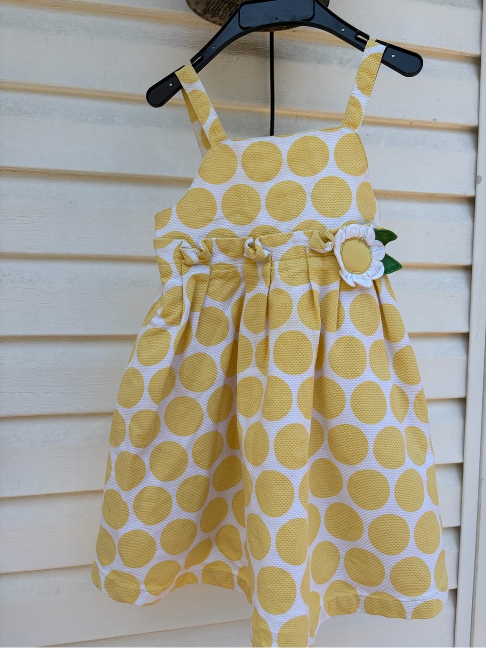 Gymboree Yellow Polka Dot Sundress with Flower Accent